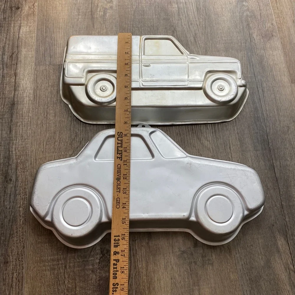 Vintage Wilton‎ Car and Van Cake Pan Set 1980 1989 Aluminum Bakeware 2 Piece